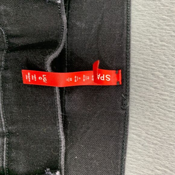 Spanx Ankle Skinny Jeans Women's Large Black Tapered Pull On 20278R - Picture 9 of 16